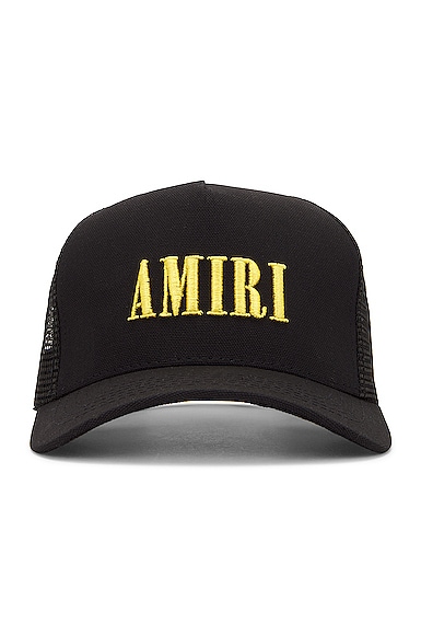 Amiri Core Logo Trucker Hat in Black