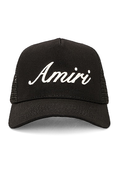Amiri Amiri Script Trucker Hat in Black
