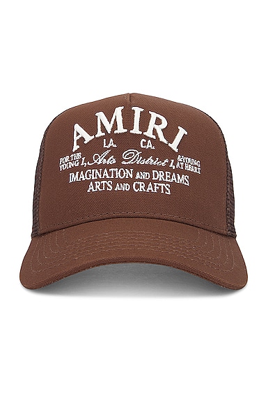 Amiri Arts District Trucker Hat in Brown