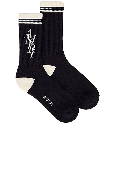 MA Stripe Sock in Black