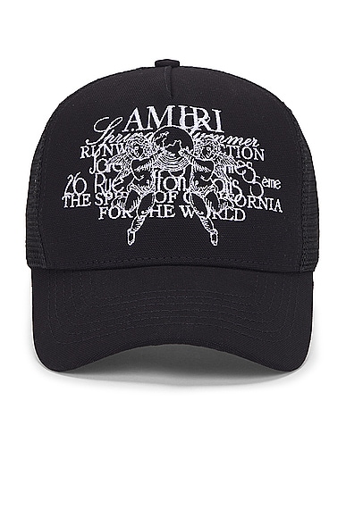Amiri Cherub Trucker Hat in Black