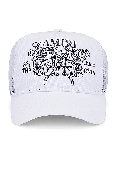 Amiri Cherub Trucker Hat in White