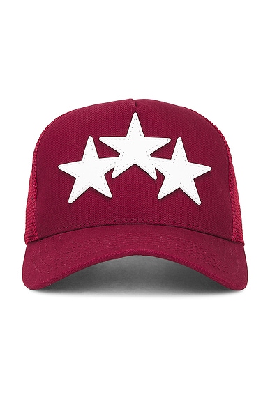 Amiri 3 Star Trucker Hat in Black | FWRD