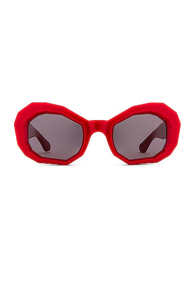 Amiri Nonagon Sunglasses in Red