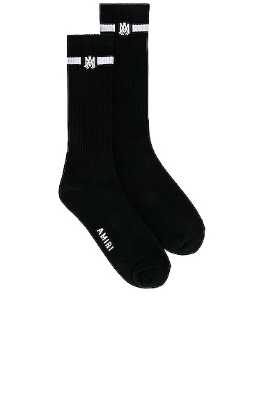 Amiri Small Ma Solid Socks in Black