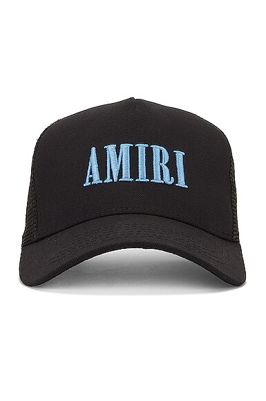 Amiri Core Logo Trucker Hat in Black