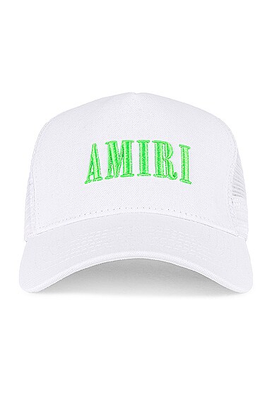 Amiri Core Logo Trucker Hat in White