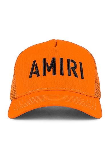 Amiri Arts Stencil Trucker Hat in Orange