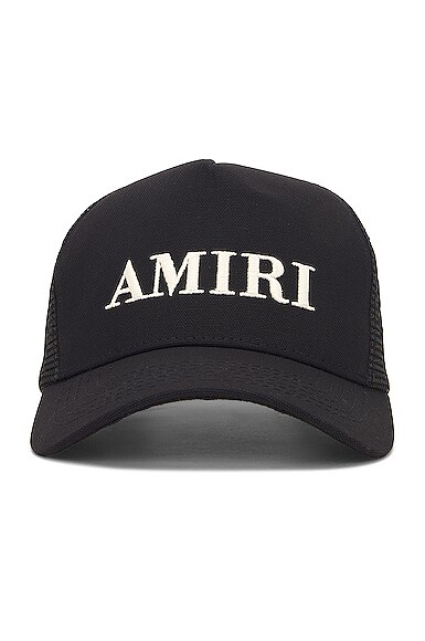 Amiri Logo-embroidered Cotton-canvas And Mesh Trucker Hat In Black
