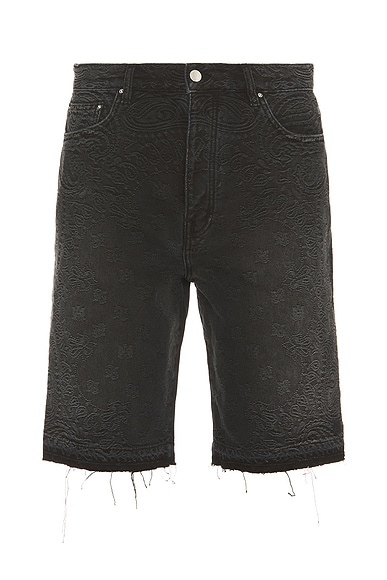 Amiri Bandana Jacquard Skater Short in Vintage Black