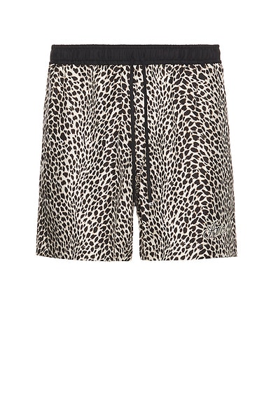 Amiri MA Leopard Short in Black Birch