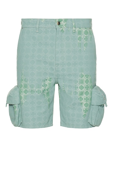 Amiri MA Quad Bleached Cargo Short in Bleach Ma Quad
