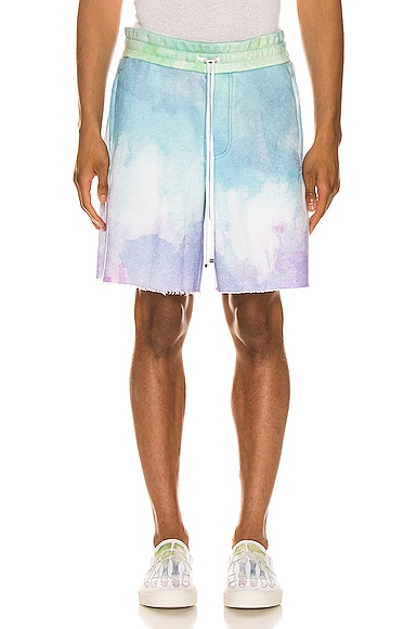 Watercolor Print Sweat Shorts