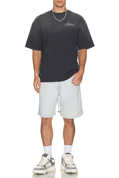 3D 5 Pocket Drawstring Denim Short