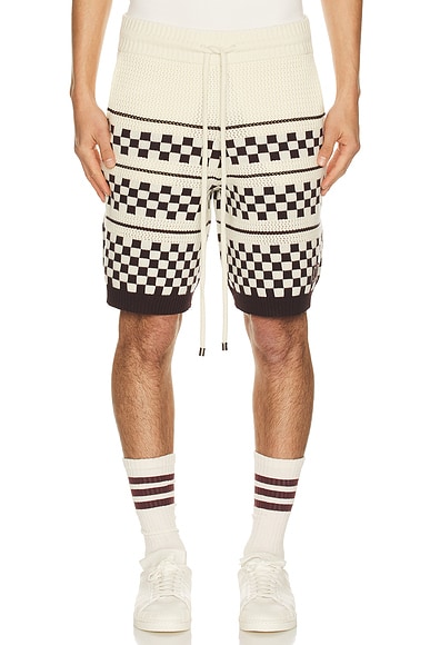 Checkered Mesh Short