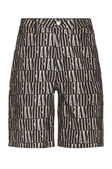 Jacquard Snap Off Denim Shorts