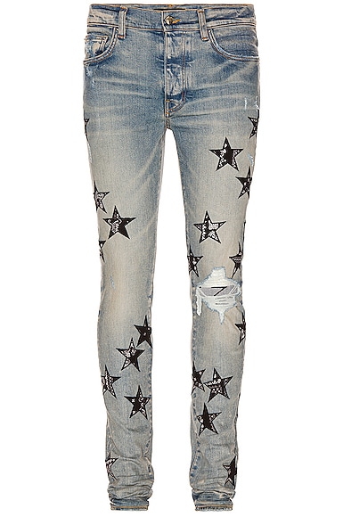 Amiri Bandana Star Jean in Clay Indigo | FWRD Amiri Bandana Star Jean in Clay Indigo | FWRD