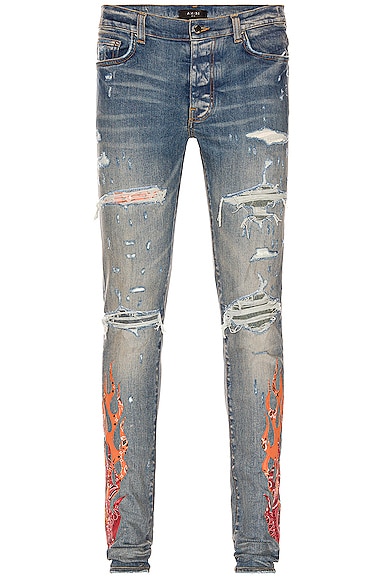 Amiri Bandana Flame Jean in Clay Indigo | FWRD