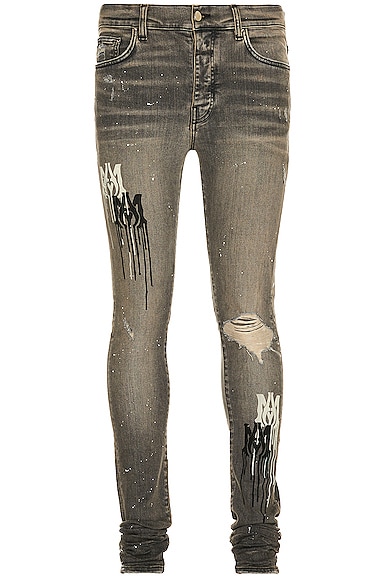 Amiri Ma Stencil Jean in Grey