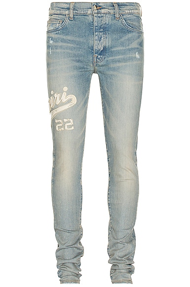Varsity Applique Logo Skinny Jean