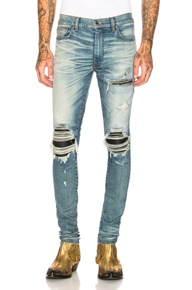 MX1 Leather Patch Skinny Jeans