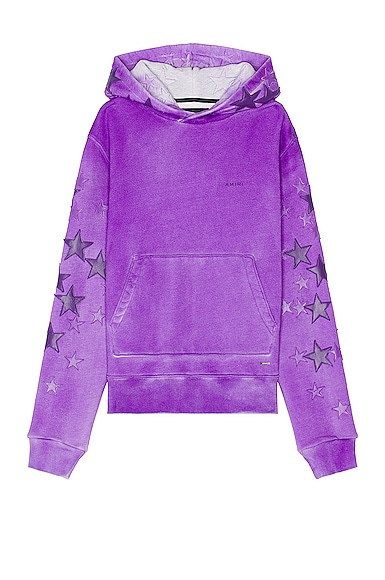 Amiri Pigment Spray Star Hoodie in Heather Purple | FWRD