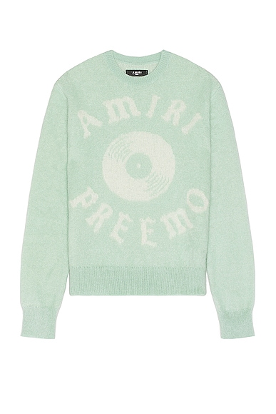 Amiri Logo-intarsia Knitted Sweater In Frosty Green