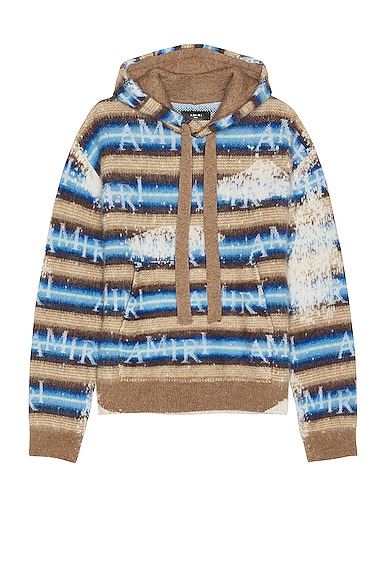 Staggered Striped Hoodie in Blue