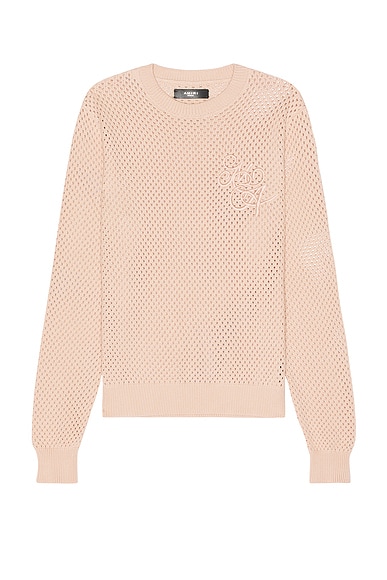 Amiri MA Swirl Crotchet Crewneck in Blush