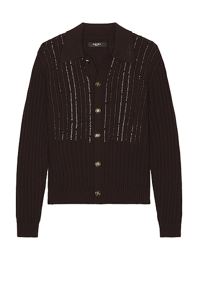 Amiri Long Sleeve Shirt in Dark Brown