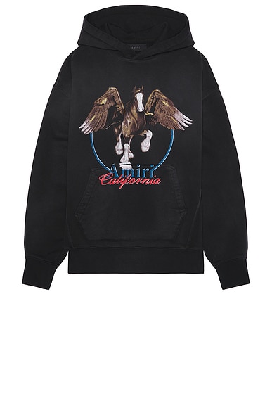Amiri Vintage Wash Pegasus Hoodie in Black