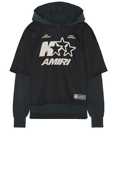 Amiri MA Star Mesh Hoodie in Black