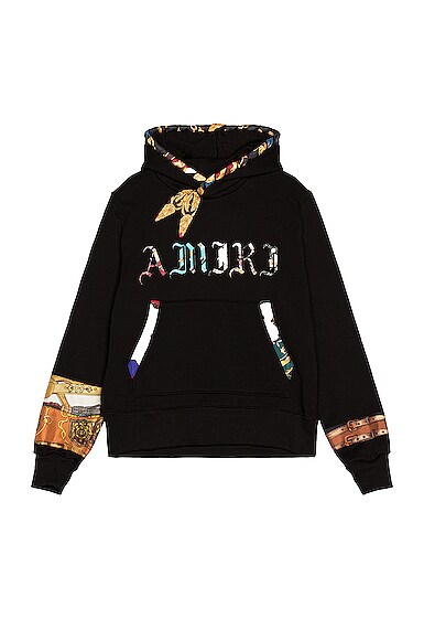 Amiri Patch Scarves Old English Hoodie in Black | FWRD