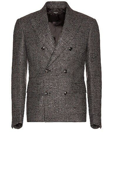Houndstooth Lurex Double Breasted Jacket
