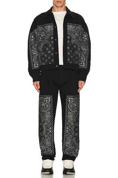Bandana Jacquard Paneled Blouson