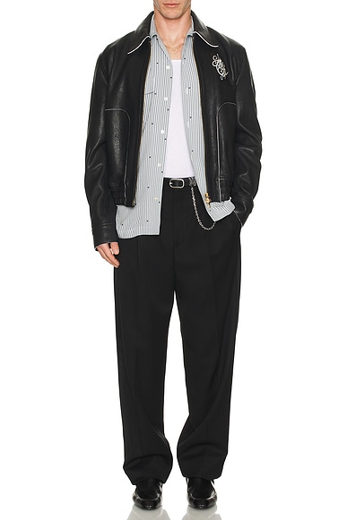 MA Music Note Leather Blouson