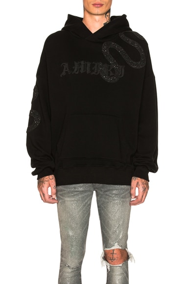 【おすすめ】 Snake Glitter Amiri Hoodie FWRD | Black in トップス