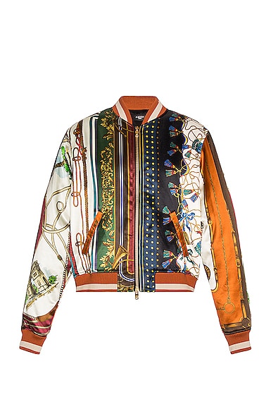Scarf Patchwork Printed Bomber