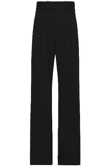 Shop Amiri Double Pleated Pant In Stretch Limo