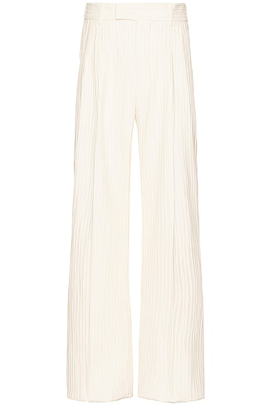 Shop Amiri Ribbed Double Pleat Pant In White