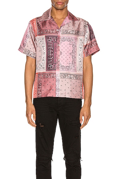 Bandana Reconstructed Short Sleeve Silk Shirt