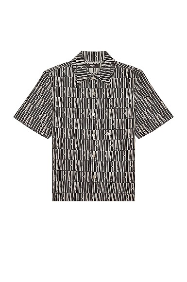 Jacquard Snap Up Short Sleeve Denim Shirt