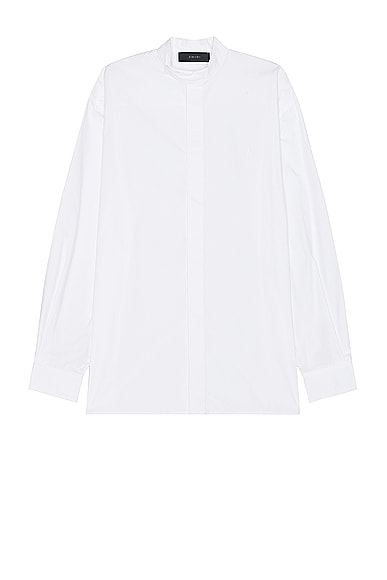 Amiri Tab Collar Poplin Shirt in White