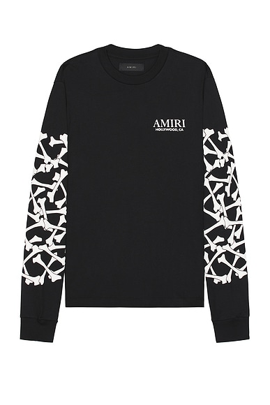 福袋 オンライン Long Stacked Bones Amiri Sleeve FWRD | Black in Tee トップス