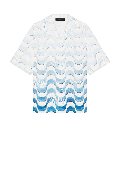 Amiri Staggered Wave Shirt in Cerulean