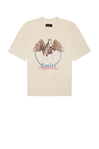 Amiri Vintage Wash Pegasus Tee in Alabaster