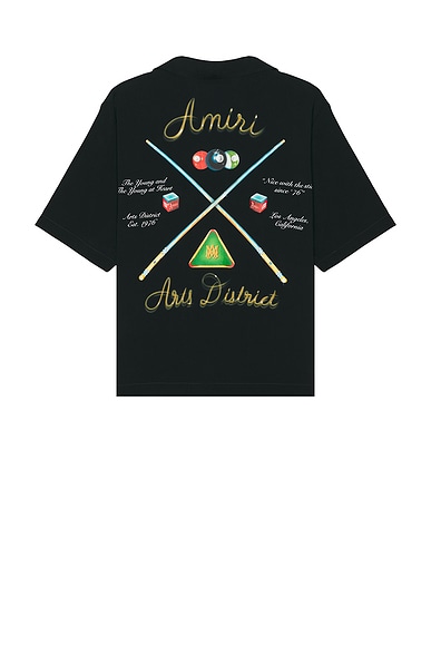 Amiri Pool Cue Bowling Shirt in Black