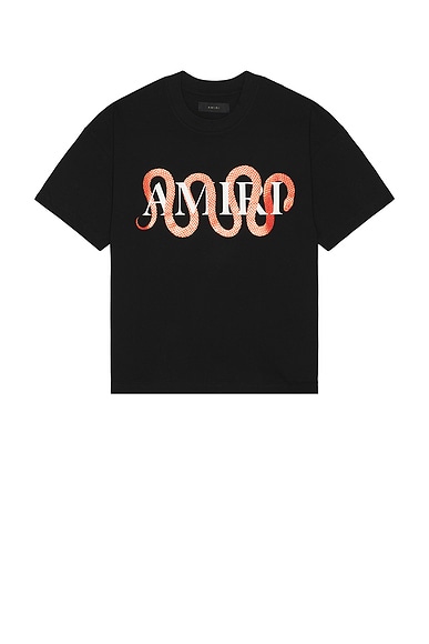 Amiri Snake Tee in Black
