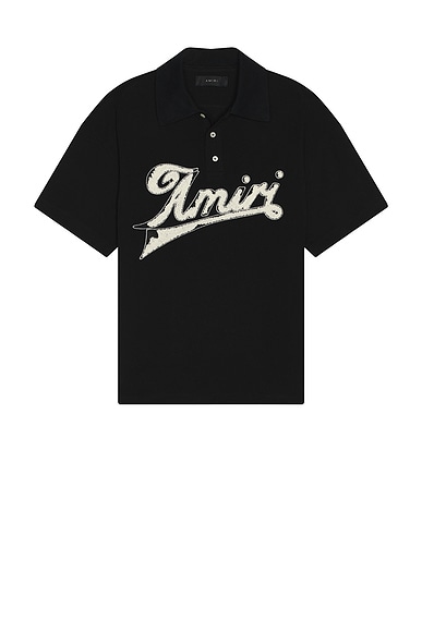 Amiri Distressed Polo in Black