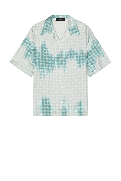 Amiri MA Quad Bleached Camp Shirt in Marine